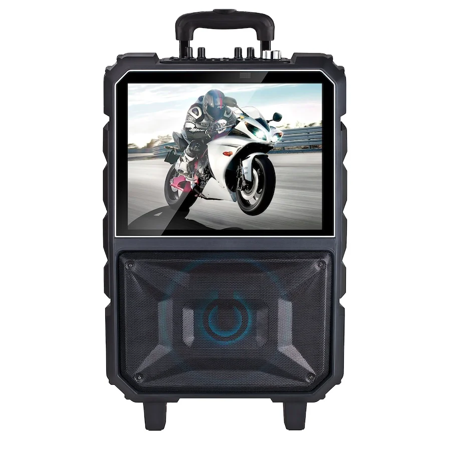 

Touch screen bluetooth Multifunction WIFI Video trolley speaker with 14 inch karaoke party pa speaker