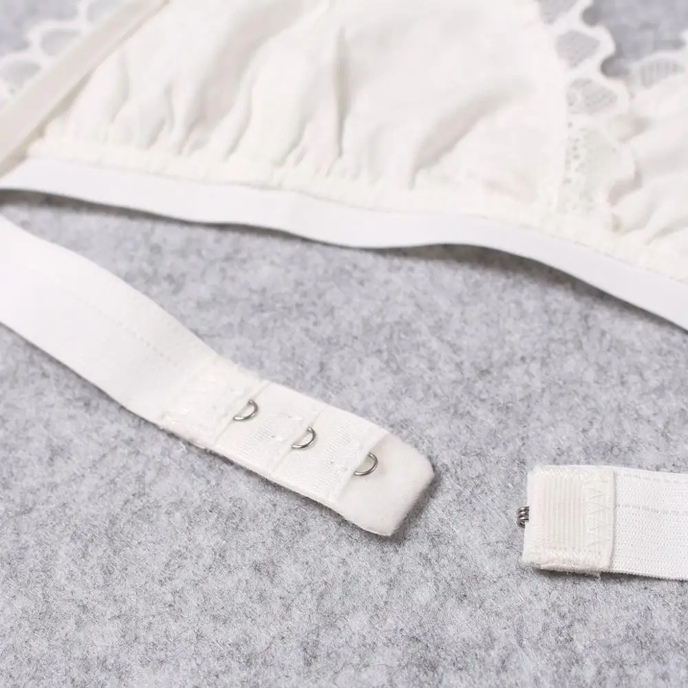 2pcs Sexy Woman Bra And Panty   Lace Bra Wire Free Bralette Lingerie Female Seamless Unpadded Transparent Brassiere bra set image 4