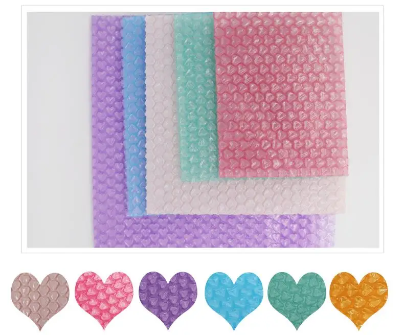 50Pcs New Heart-shaped Bubble Bags Inflatable Bag Foam Wrap 10*10cm For Foam Packing Material Gift Halloween Decoration Supplies