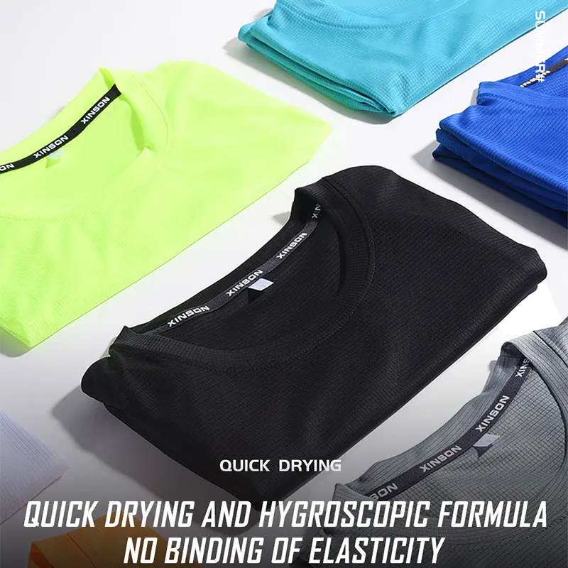summer quick dry shirt gym fitness men t-shirt brand clothing Sports t shirt male multicolor short sleeve Trainer Running t shir image 5