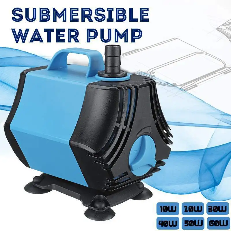 10/20/30/40/50/60W Multifunctional Aquarium Water Pumps Tank Pond Pool Fountain Pump 220V Waterproof Submersible Pond Water Pump