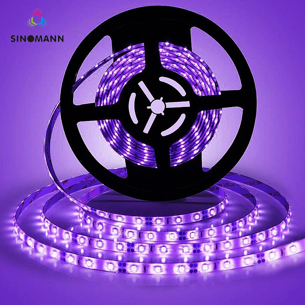 

12V UV Ultraviolet 395-405nm led strip black light 5050 3528 SMD 60led/m 120led/m Waterproof tape lamp for DJ Fluorescence party