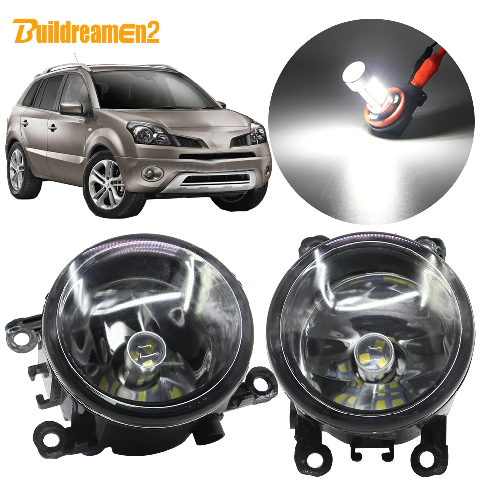

Buildreamen2 For Renault Koleos HY Closed Off-Road Vehicle 2008-2015 Car H11 Fog Light Kit Lampshade + Lamp DRL 12V Accessories