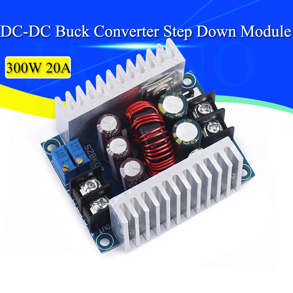 300W 20A DC-DC Buck Converter Step Down Module Constant Current LED Driver Power Step Down Voltage Module Electrolytic Capacitor