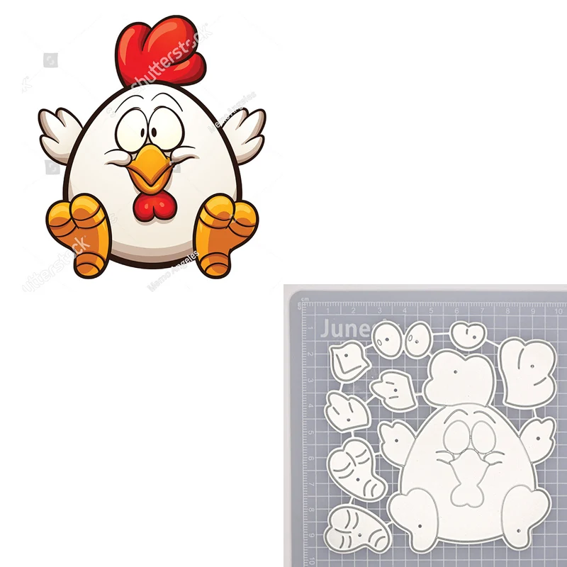 New Cute Chicken Cow Sheep Pig Metal Cutting Dies Easter Animals Doll Stencil Embossing DIY Scrapbooking Card Decoration