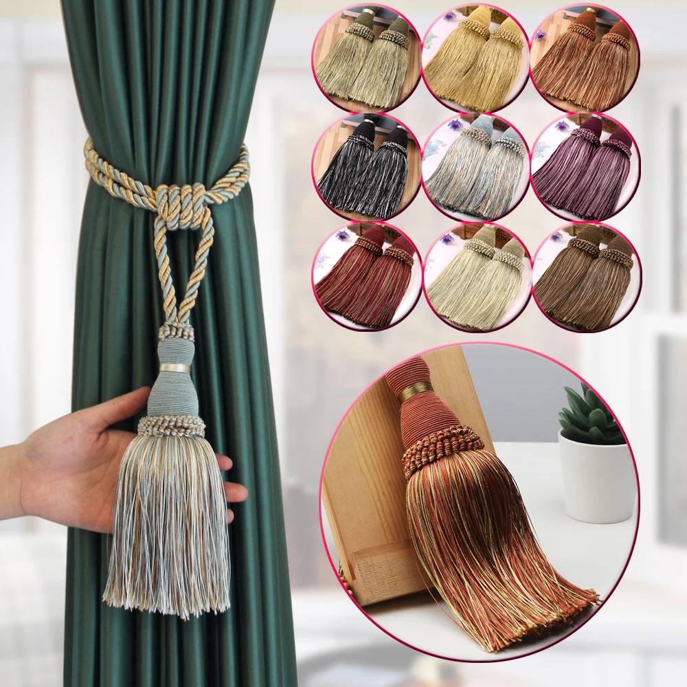 1Pc Tassel Curtain Tiebacks Home Decoration Handmade Curtain Holders Clips Hanging Balls Curtain Accessories Curtain Tie backs