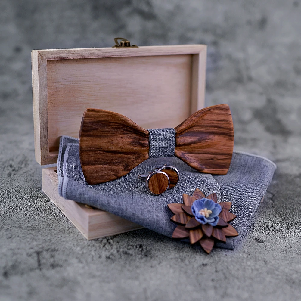 Zebra Wood Handmade 3D Grey Wooden Bow Ties for Men Quality men\'s tie Wood Bowtie 3D Handmade Butterfly Wood Bow Tie Gravata