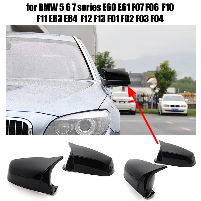 

Black M Style Side Mirror Cover Side Mirror Cover for BMW 5 6 7 Series F07 F06 F10 F11 F12 F13 F01 F02 F03 F04