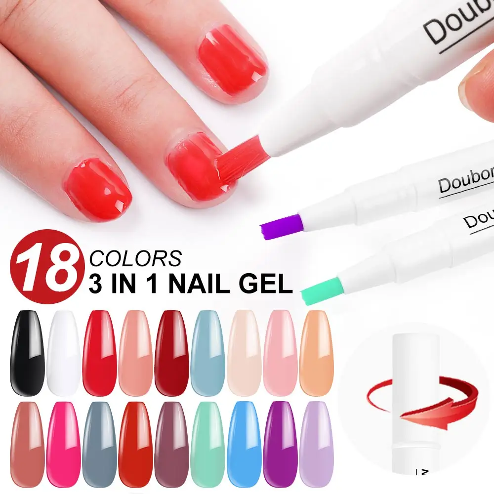 3 IN 1 Einen Schritt Nagellack Stift Tränken-Off Keine Notwendigkeit Basis Und Top Mantel Für Uv Farbe gel Nagellack