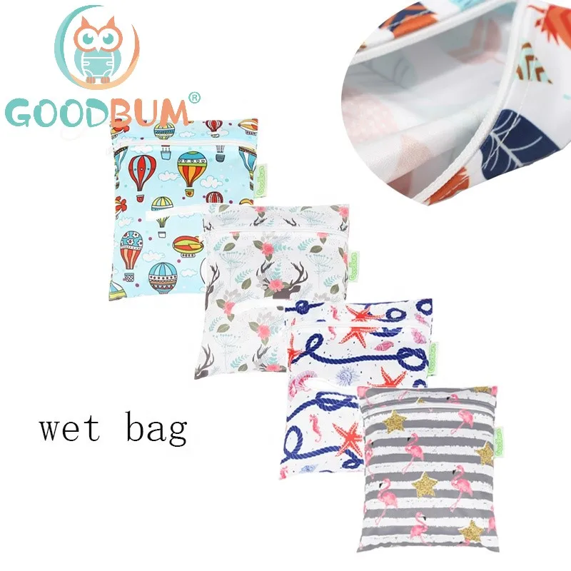 

Goodbum Small Size Wet Dry Bag Baby Diaper Nappy Bag Waterproof Swimmer Retail 22cmx18cm With Single Zippered Wet Bag