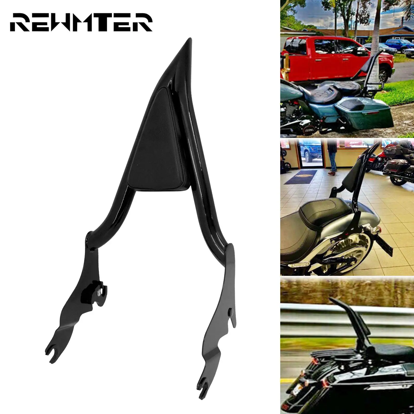 Motorcycle Black Detachable Rear Passenger Backrest Sissy Bar For Harley Touring Ultra Limited Electra Street Glide CVO 09-2023