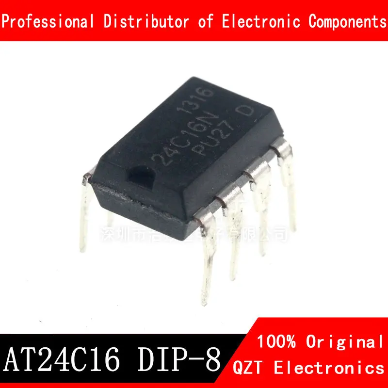 10 قطعة AT24C16 DIP 24C16 DIP8 AT24C16-PU27 DIP-8 الأصلي IC