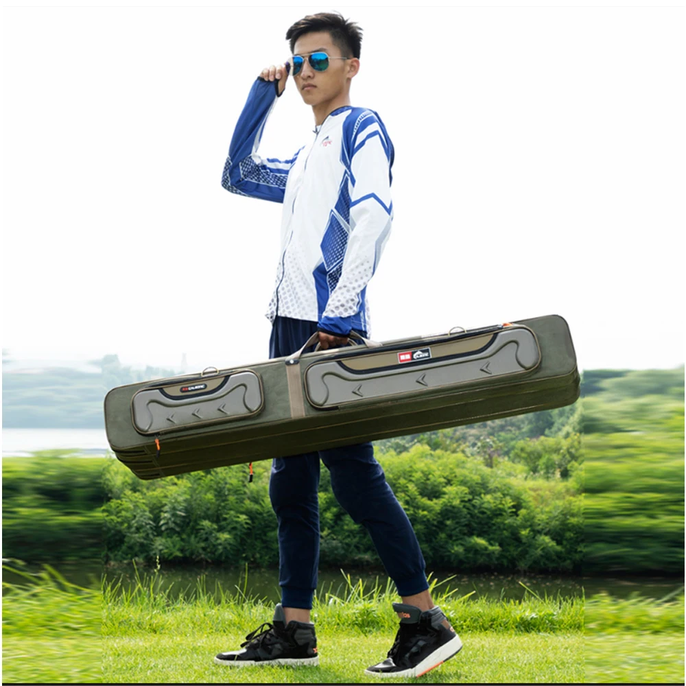 Portable Folding Fishing Rod Reel Bag Fishing Pole Gear Tool Carry Case Carrier Bag for Fishing Large capacity Travel Bag  X310G