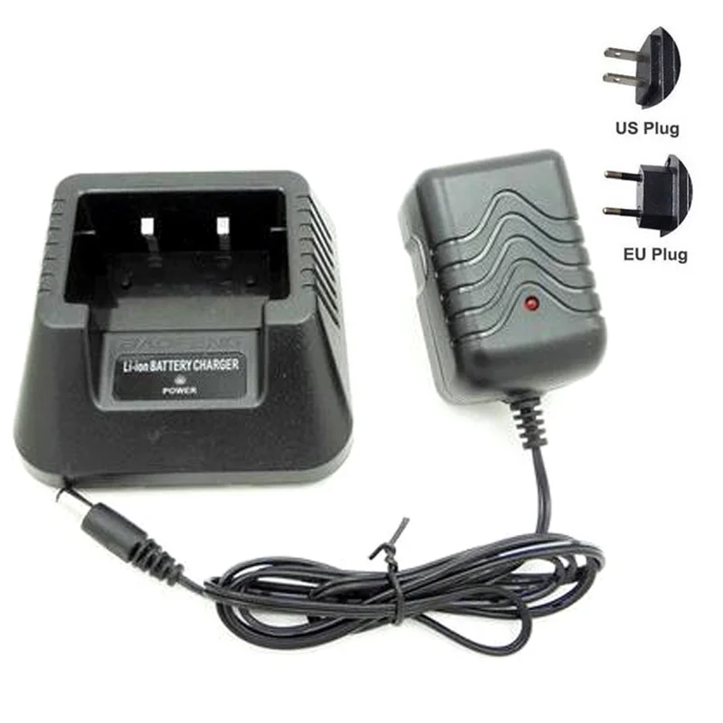 Cargador rápido de batería de escritorio para BaoFeng UV5R, UV-5R Pro, DM-5R, BF-F8HP PLUS, UV-5RE, UV5RB, UV-5RA, V2 + Radio, enchufe de EE. UU./UE