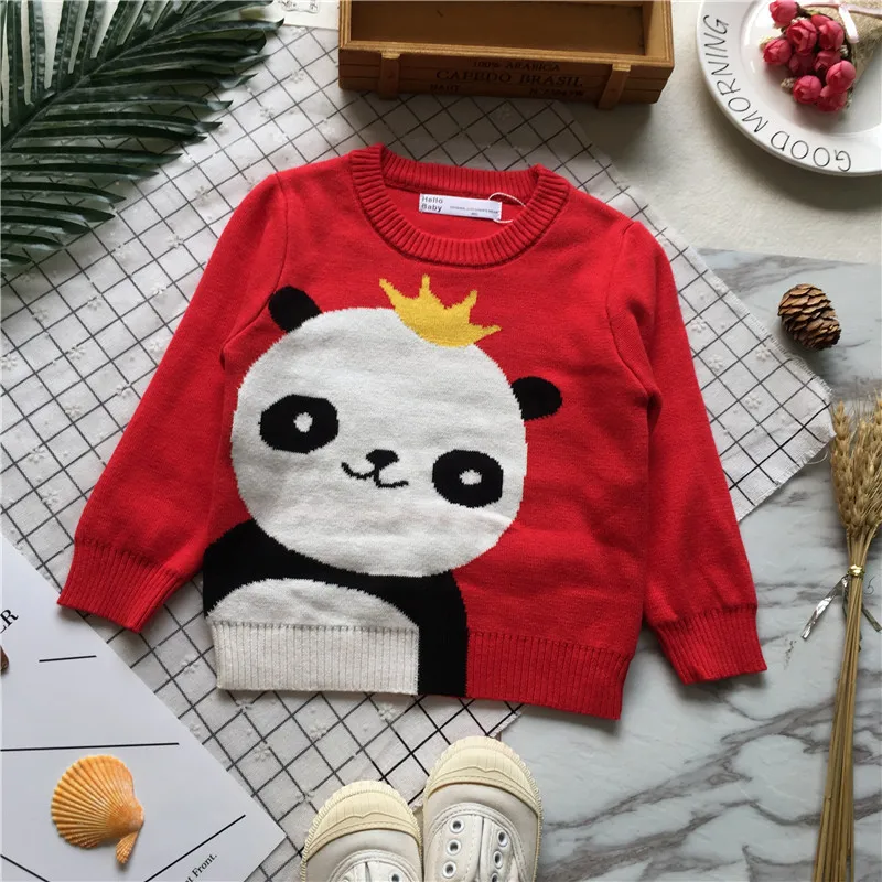 

Tonytaobaby Fall and Winter Clothes New Style Baby Red Panda Cute Pure Cotton Sweater Toddler Girl Sweater