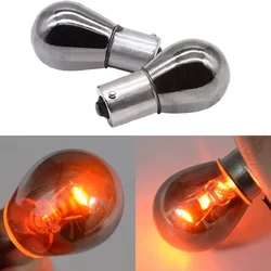 2pcs PY21W S25 BAU15S LED P21W BA15S 1156 Turn Signal Tail Brake Light Chrome Amber Car Tail Lamp Stop Light Indicator Bulb 12V