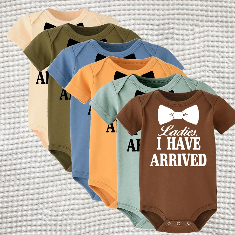 

Ladies I Have Arrived Fashion Baby Romper Summer Baby Boys Clothes Short Sleeve Baby Jumsuit Baby Boys Bodysuits Drop Shipping