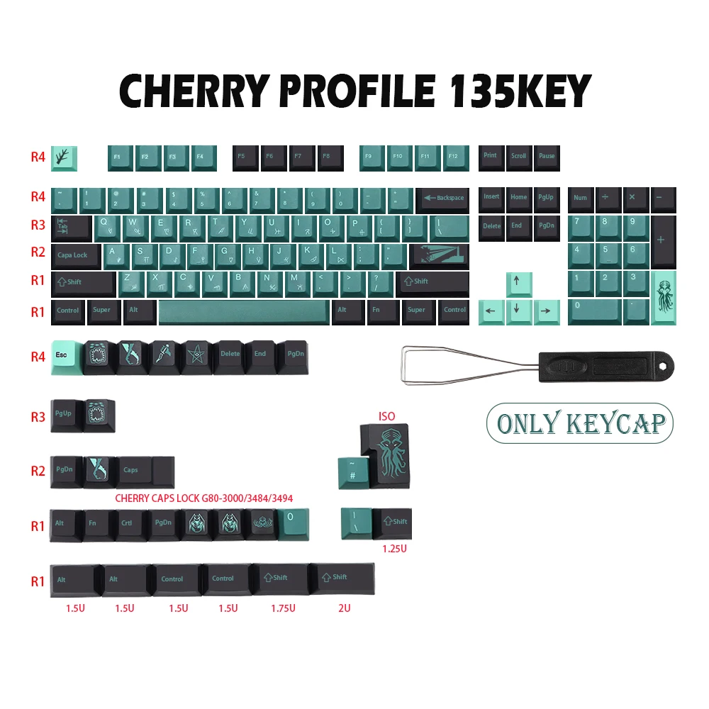 GMK-KEY Terror under Theme PBT Dye Keycap Subbed per MX Switch FL980 tastiera meccanica gmk Keycap Cherry Profile Key Caps