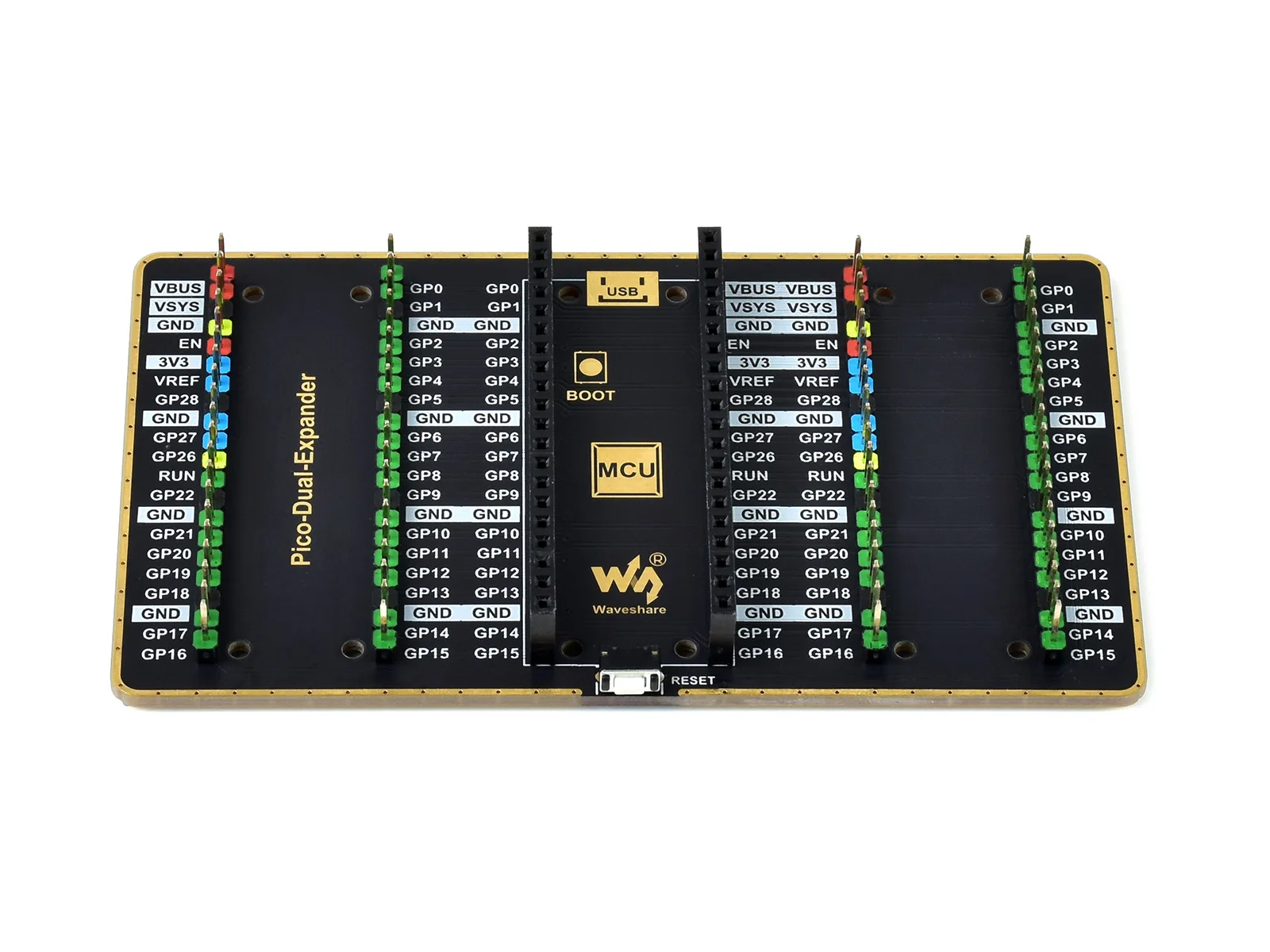 Waveshare-موسع GPIO مزدوج لـ Raspberry Pi Pico ، مجموعتين من رؤوس الذكور لتوصيل المزيد من وحدات التوسيع