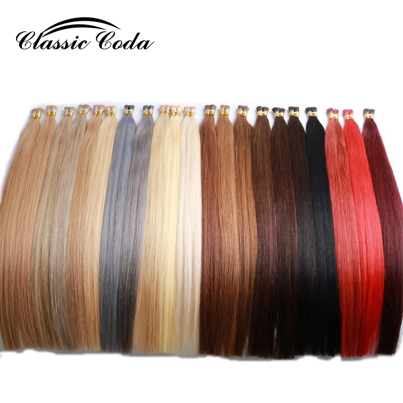 Classic Coda Keratin Bond Human Hair Extensions 1g/s Capsule I Tip Real Remy Pre Bonded Hair Platinum Blonde 20'' 22''