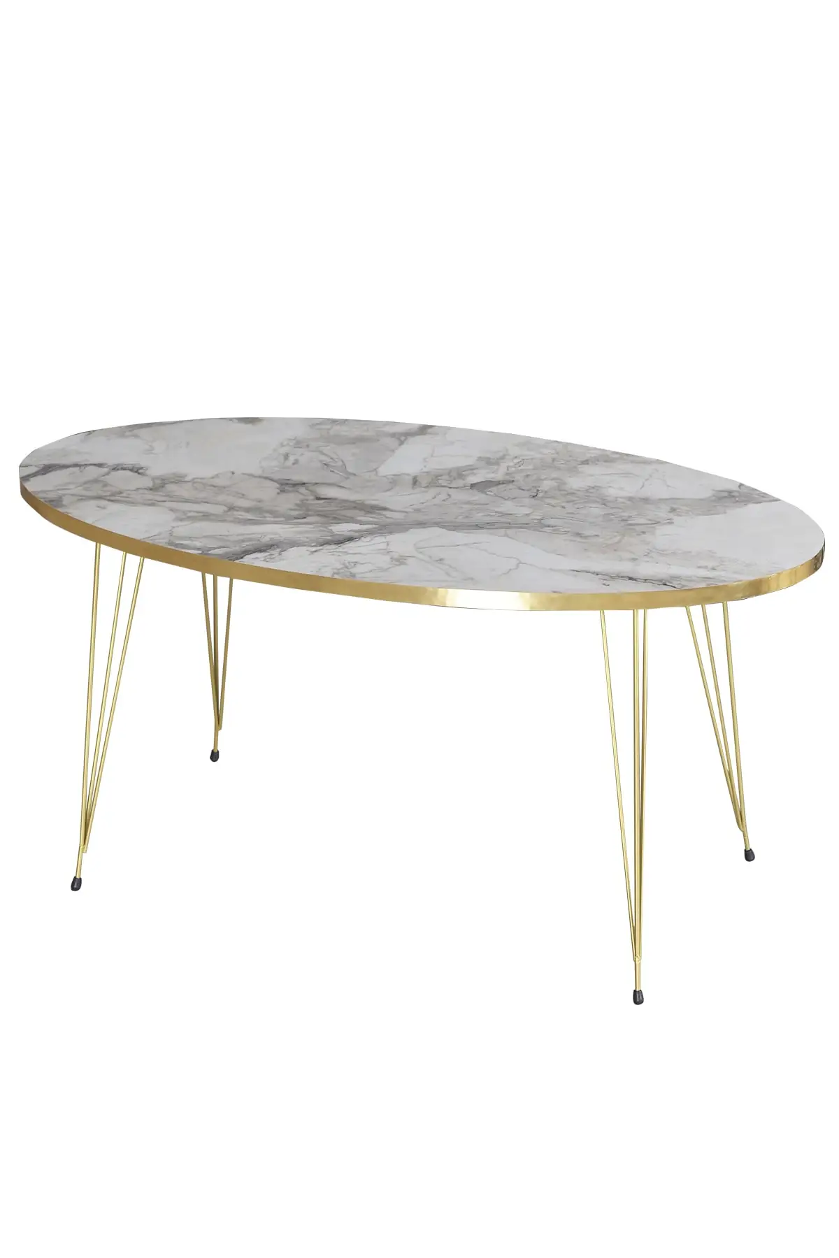 Zigon Coffee Table And Coffee Table in the Middle Ellipse Set Gold Ephesus Tel