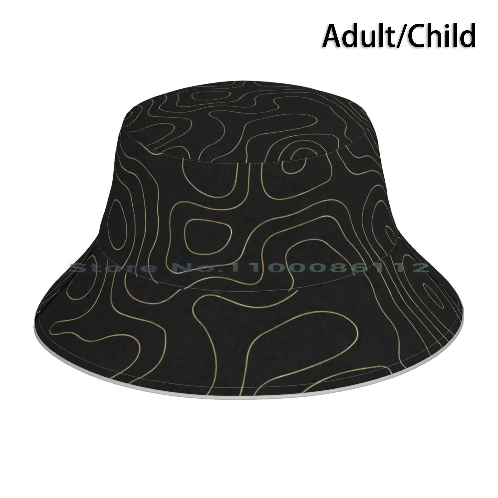 Topographic Imaginary Landscape Bucket Hat Sun Cap Topographic Topography Landscape Orography Orographic Mountain Organic Shape