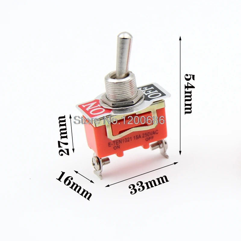 

2-position 2-pin shaking rocker swing button switch 12V Heavy Duty Toggle Flick Switch ON/OFF Car Dash Light Metal SPST