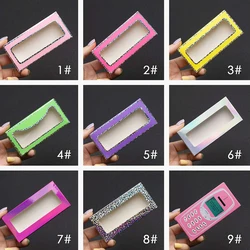 50/100 Pcs Eyelash Packaging Box Bulk Wholesale Custom 3D Mink Lashes Boxes Packaging With Logo Makeup Set Eyelashes Case Pack