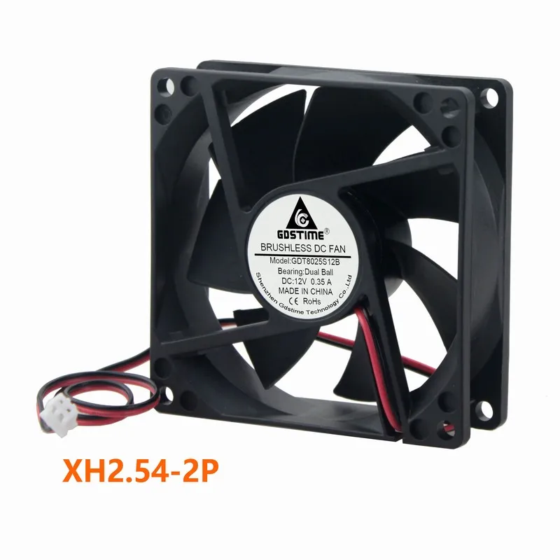 1 Chiếc Gdstime Tốc Độ Cao 2P 4500 Vòng/phút Ổ Bi 80 Mm 25 Mm 12V Làm Mát Máy Thiết Bị DC Quạt Làm Mát