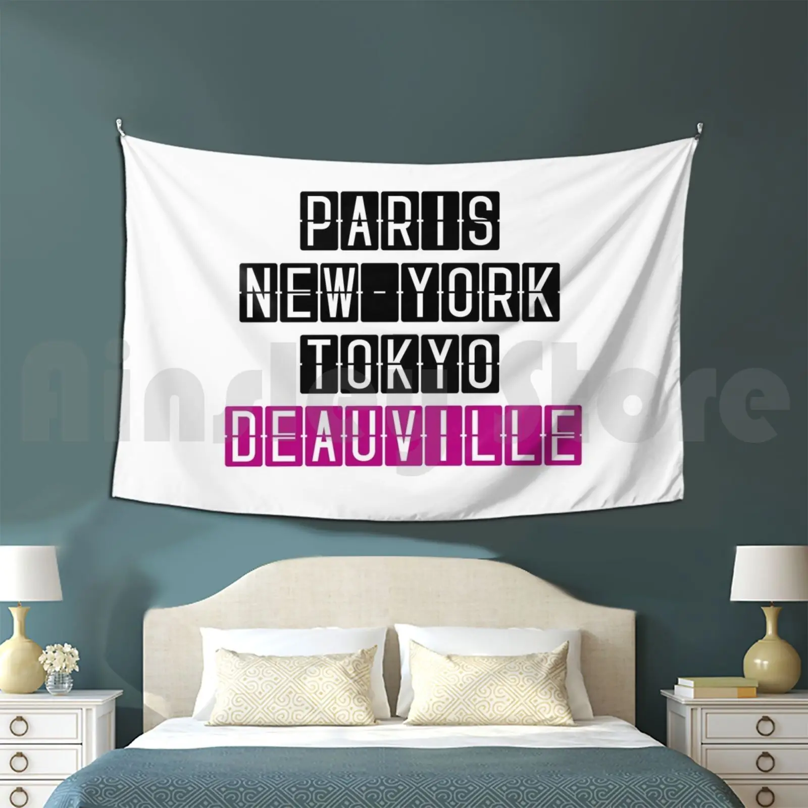 World Class Resort! Tapestry Living Room Bedroom Board For Deauville Deauville Calvados Beach Sea Chabada