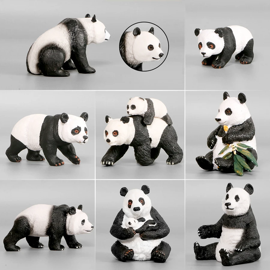 Simulation Models China Panda PVC Action Figures Animal Figurine for Children Collection Doll Miniature Education Toys