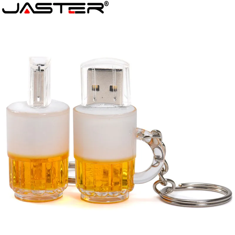 JASTER-Pendrive con forma de taza de cerveza, unidad Flash USB 2,0, 4GB, 8GB, 16GB, 32GB, regalo, disco U