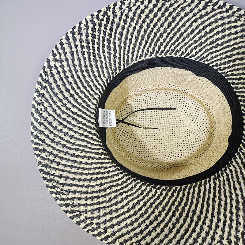 Womens Paper Straw Boater Hat Beach Flat Dress Fashion Show