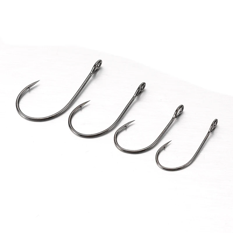 LTHTUG High carbon steel Fishing Single Hook Nickel Large Hole Sharp Spoon Bait Hook Stream Fishing Bait Trout Chub