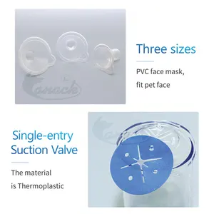 غرفة الهباء الجوي للحيوانات الأليفة البيطرية ، جهاز استنشاق الربو للحيوانات الأليفة ، أجهزة فاصل مع 1 قناع PVC طبي كاناك أفضل 6 قطط إنهالادور مبيعا - رقم 5