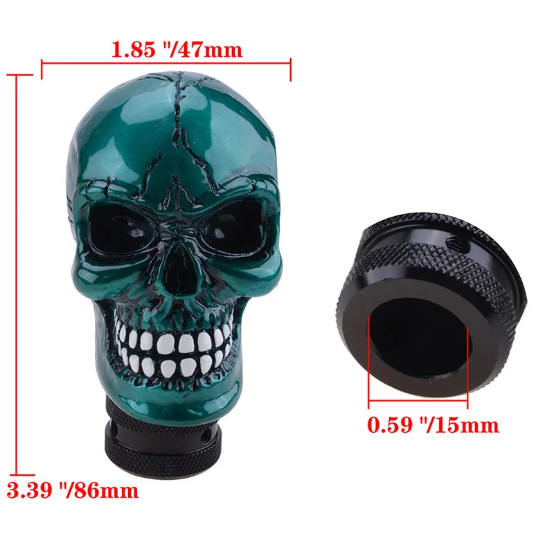 Skull Gear Shift Knob Universal Manual Shifter Lever Handle Alien Head Buck Teeth Pomo Marchas Car Accessories