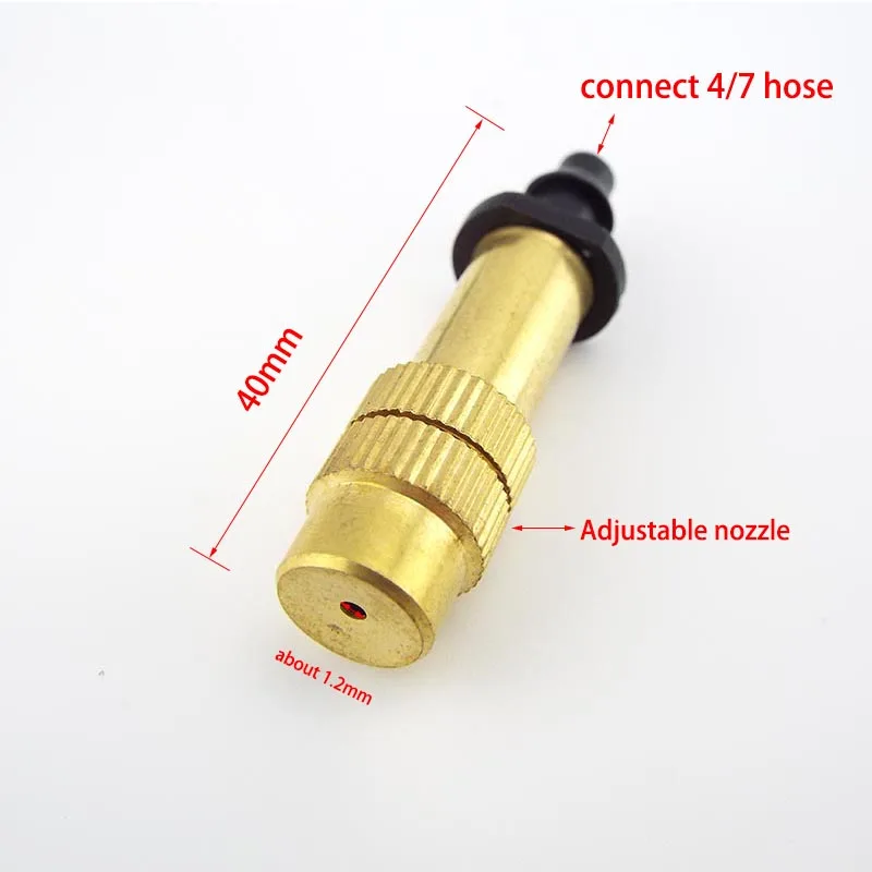 5/10pcs  4/7 tube copper Spray Nozzle fogger Watering Irrigation Misting cooling Brass Sprayer Sprinkler for gardening system