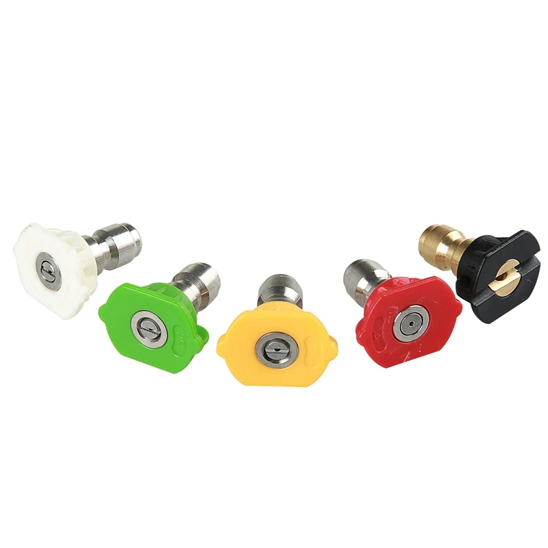 5 Stuks Pressure Washer Spray Nozzles 1/4 Quick Connection Spray Tip Set (4.0 Gpm) Meerdere Graden