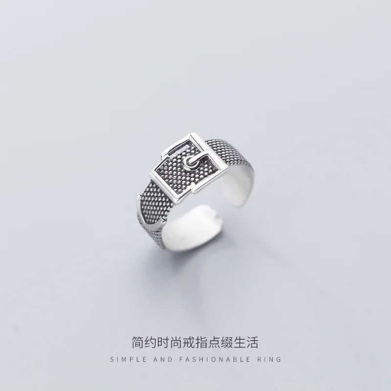 Exaggerated Vintage Belt Rings For Women Men Charm Engagement Jewelry Girls Lady Open Finger Rings