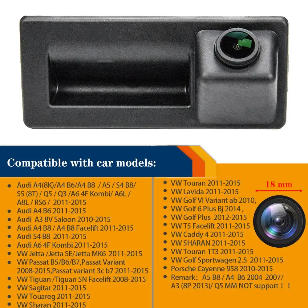 Misayaee HD 1280 * 720P Car Rear View Camera Free Filter for Audi A4 VW Passat B5 B6 B7 3C Touran Sharan Jetta Tiguan Touareg