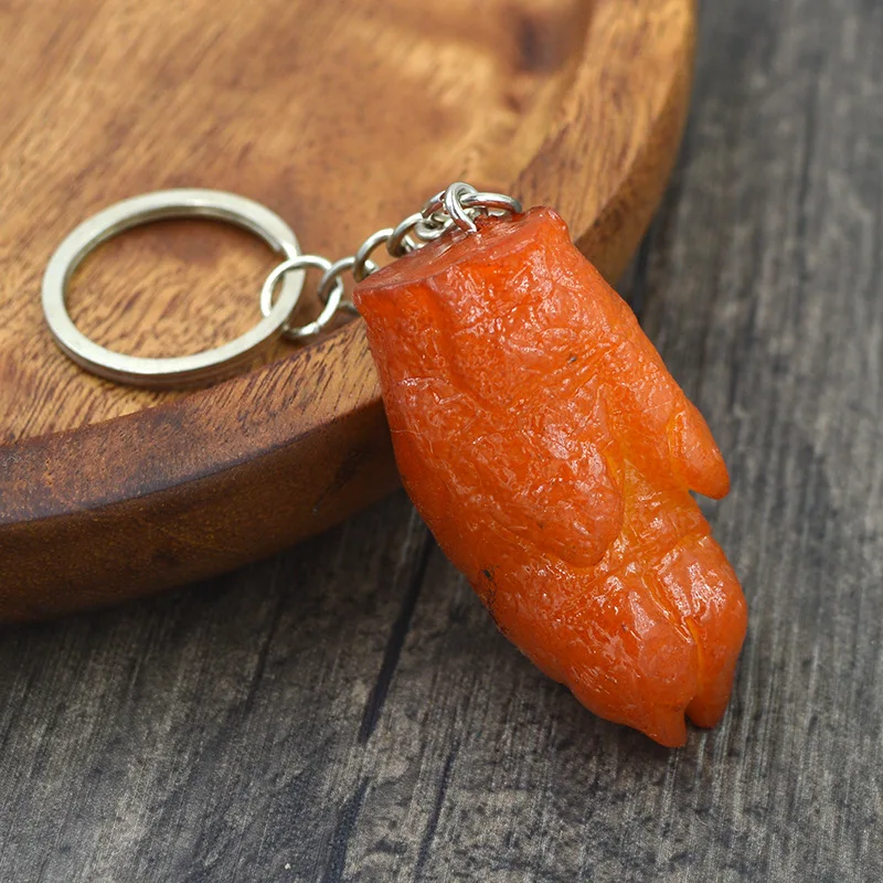 Creative Simulation Food Keychain PVC Model Gift Keychain Soft Glue Fake Braised Pork Belly Roasted Chicken Keychain K4230