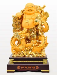 Darmowa wysyłka Aureate żywica Laughing posąg buddy Maitreya budda posąg buddy posąg ozdobny salon duży brzuch budda home decor