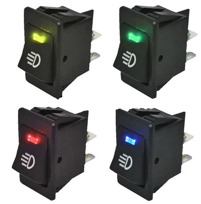 KCD4 Rocker Switch ON-OFF 2 Position 4 Pins LED 12V 35A automobile refitting fog lamp switch with light Rocker switch