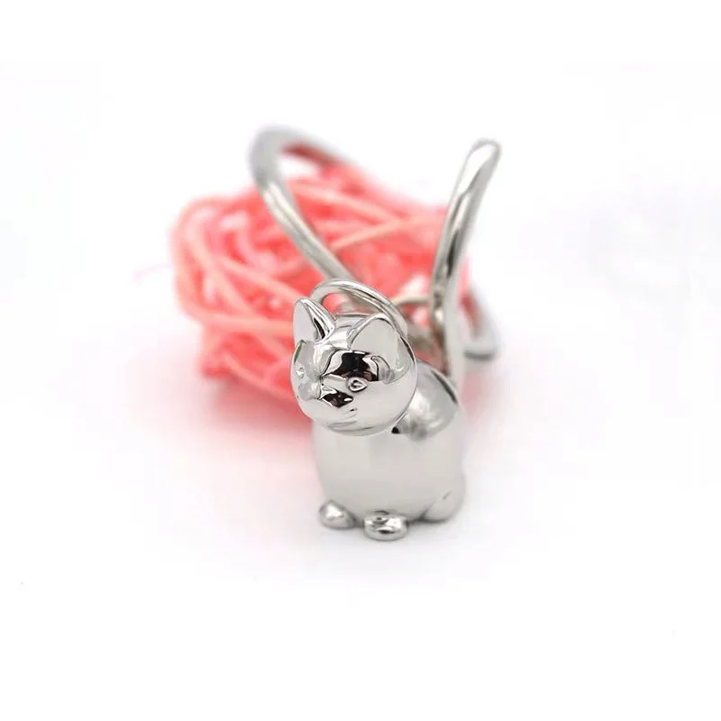 

12Pcs Lovely Animal Keychain Lucky Cat Collector Keyring for Men Women Kitten Key Holder Portachiavi chaveiro llaveros Bag Charm