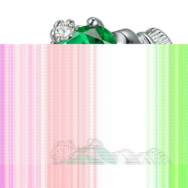 Women Silver Color Zircon Crown Wedding Engagement Claddagh Ring Size 6-10
