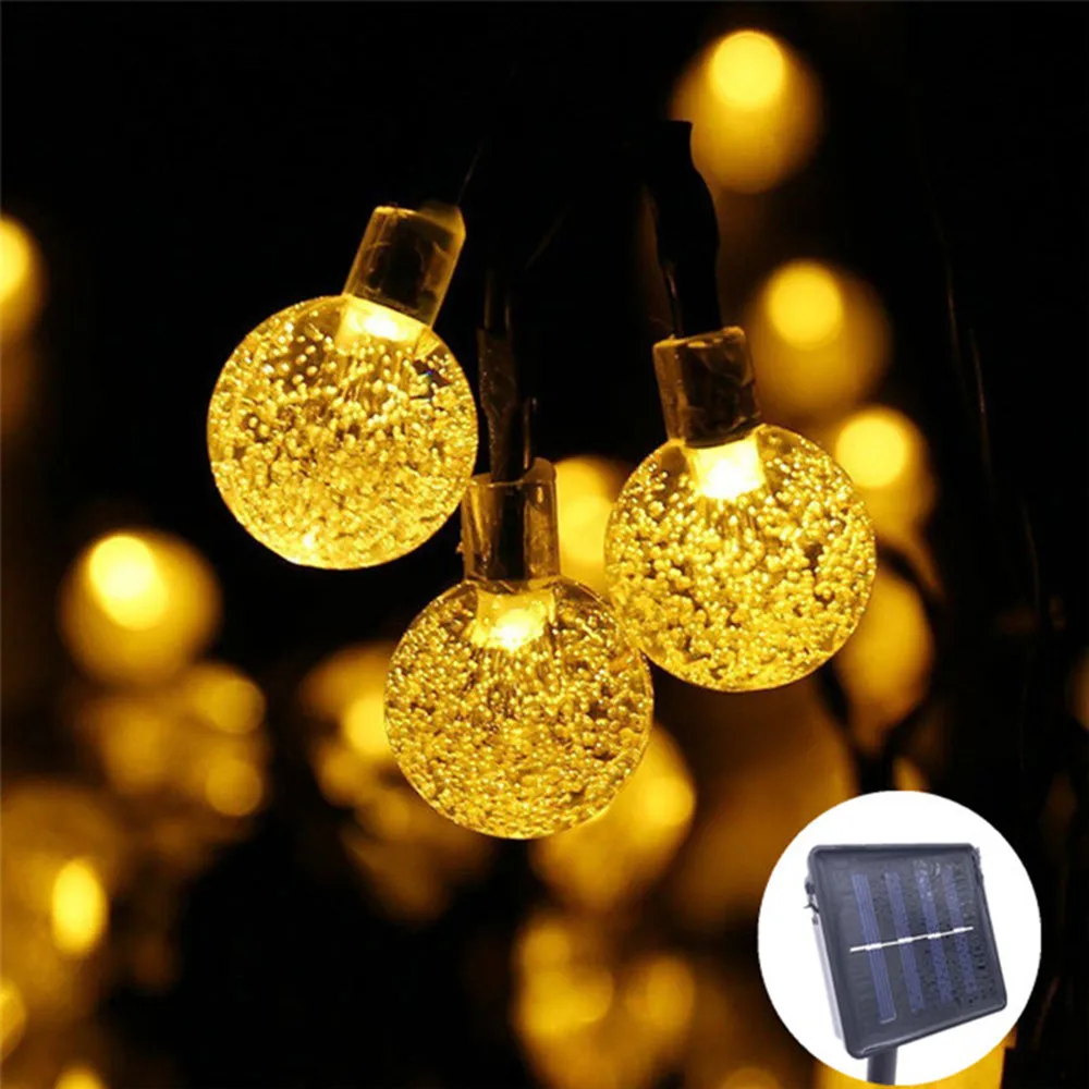 50LEDS 10M 5M Crystal Ball Solar Lamp Power Waterproof LED String Fairy Lights Solar Garlands Garden Christmas Decor For Outdoor