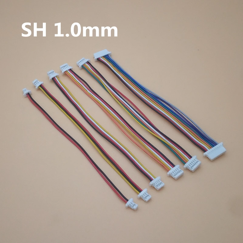 5pcs SH1.0 SH 1.0mm 2/3/4/5/6/7/8/9/10Pin Female & Female Connector with Cable Plug Same Direction Length 10cm 28AWG