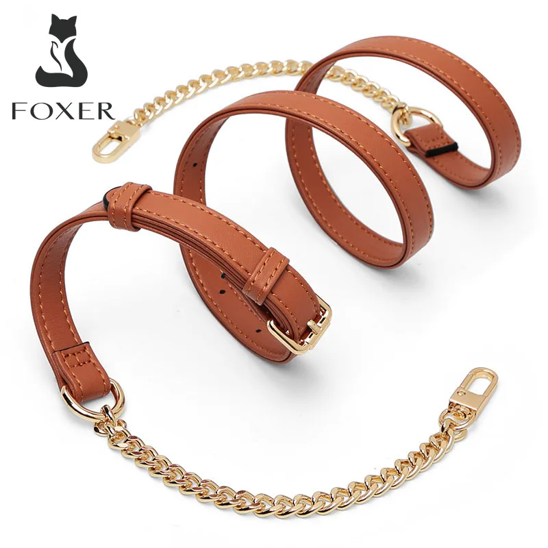 FOXER Brand Shoulder Bags Strap Messenger Bags Strap Leather Belt Bag Strap Shoulder Bag Chain Strap Suitable for Crossbody Bags