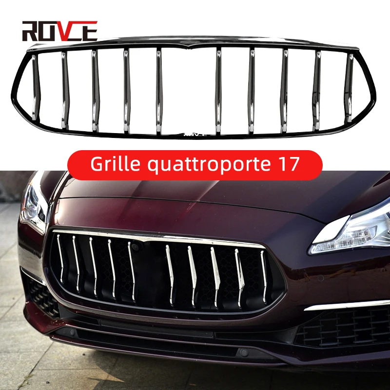 

ROVCE Chrome Plating Hood Grill For Maserati Quattroporte 2017-2020 Front Bumper ABS Grille Electroplating Grille Accessories