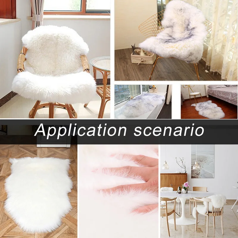 HQ-Tapis en Fourrure de Mouton Artificielle pour Chambre à Coucher et Salon, Faux Polymère Lavable, 1 Pièce